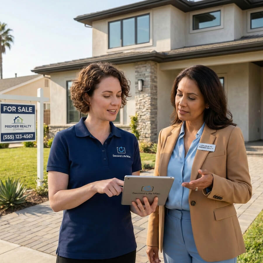 Real Estate Agent At Listing.